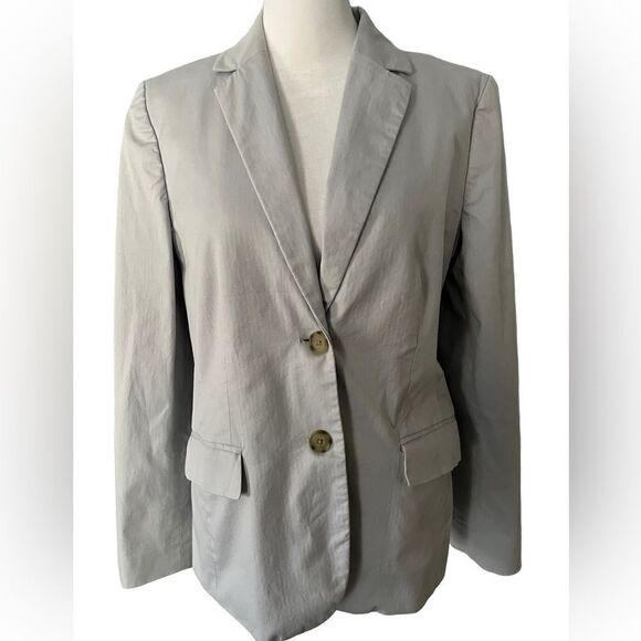 J Crew Suiting gray cotton blend blazer size 8. - Picture 1 of 6